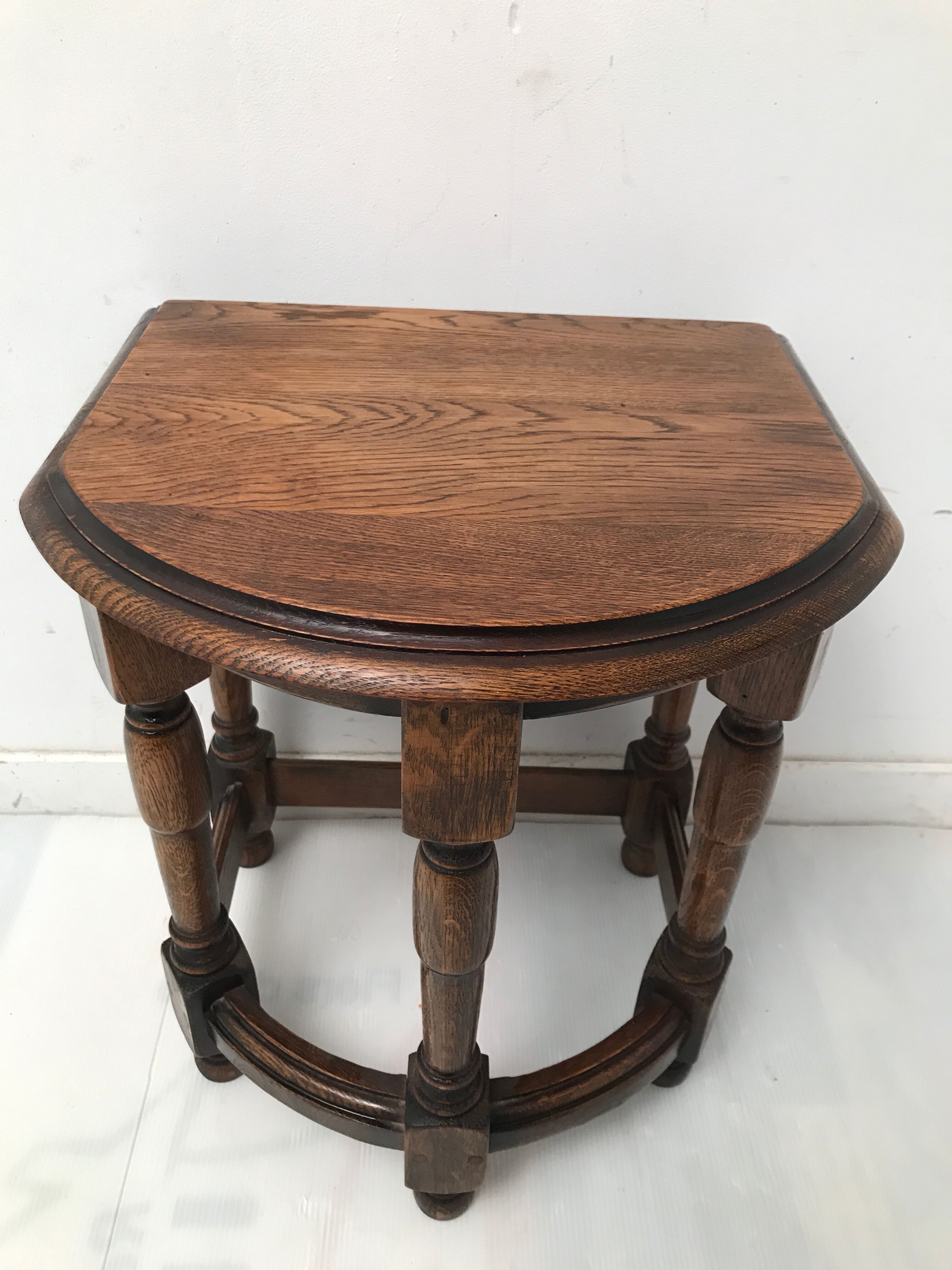 vintage half moon farmhouse stool