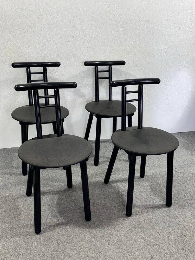 Vintage Italian Chairs, 1980s, Set of 4