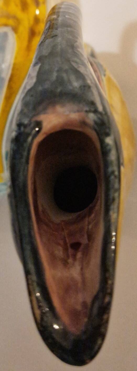 Paire de grands pichets zoomorphes en céramique émaillée, Vallauris, 1960