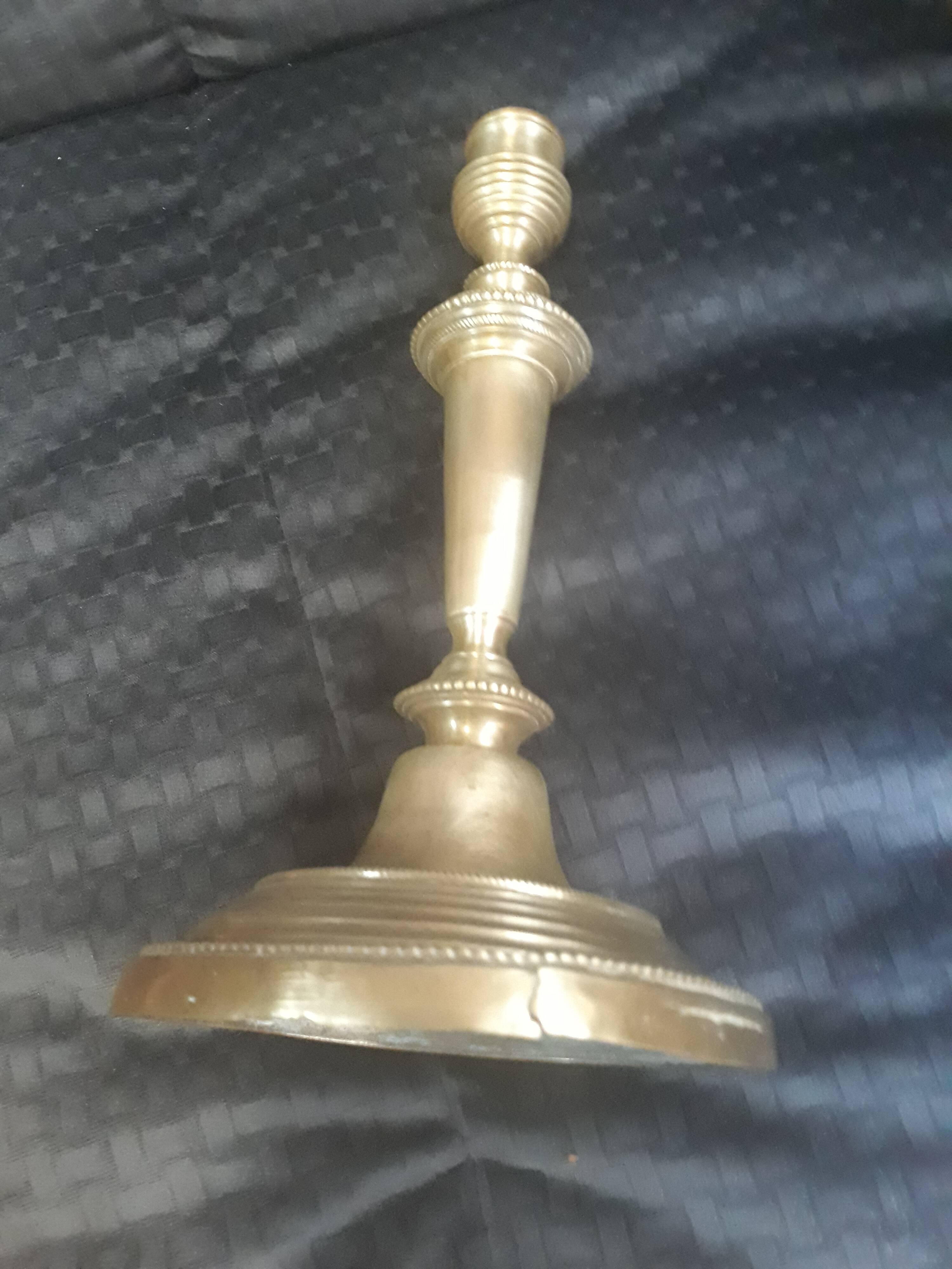Neoclassical brass candlestick
