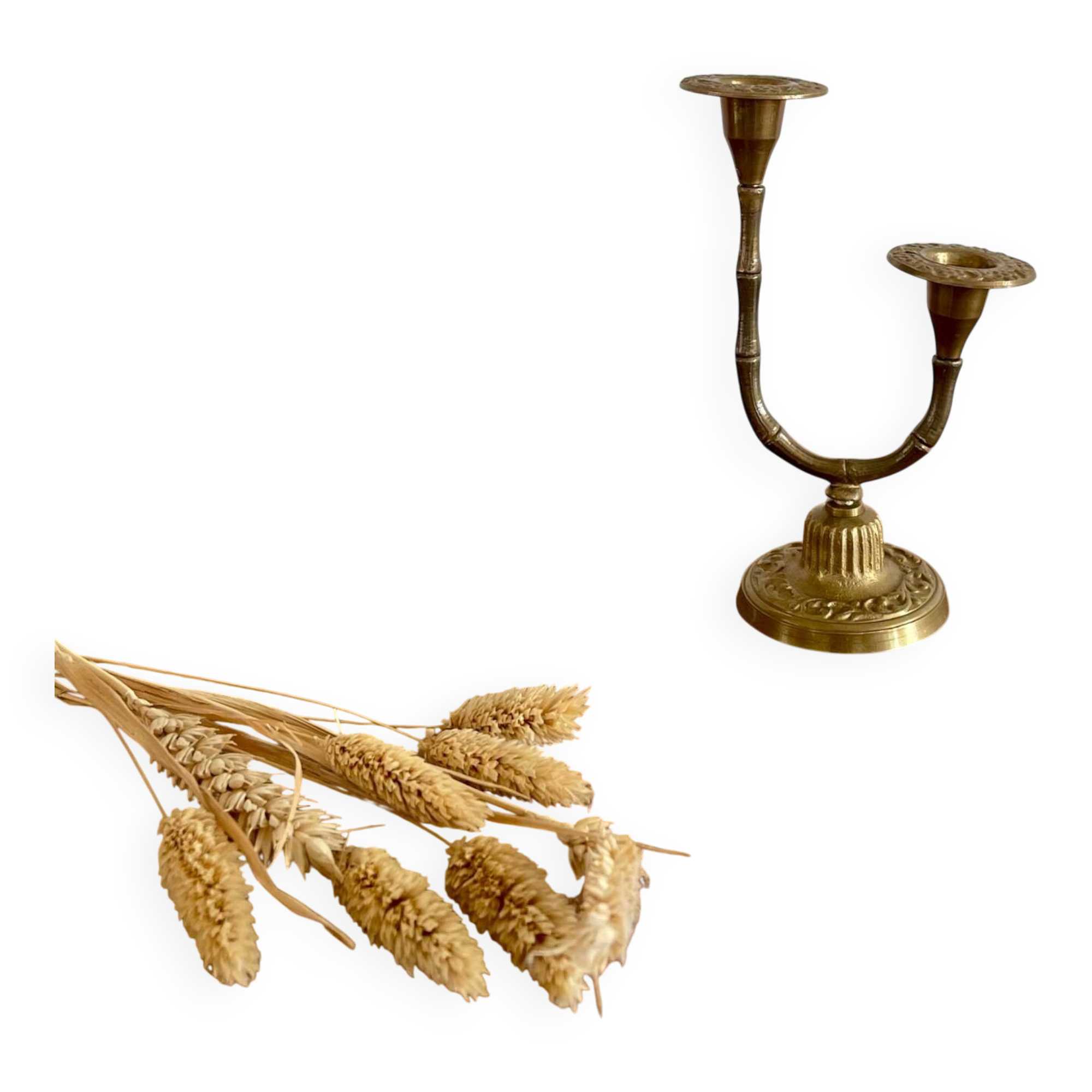 Double brass candlestick