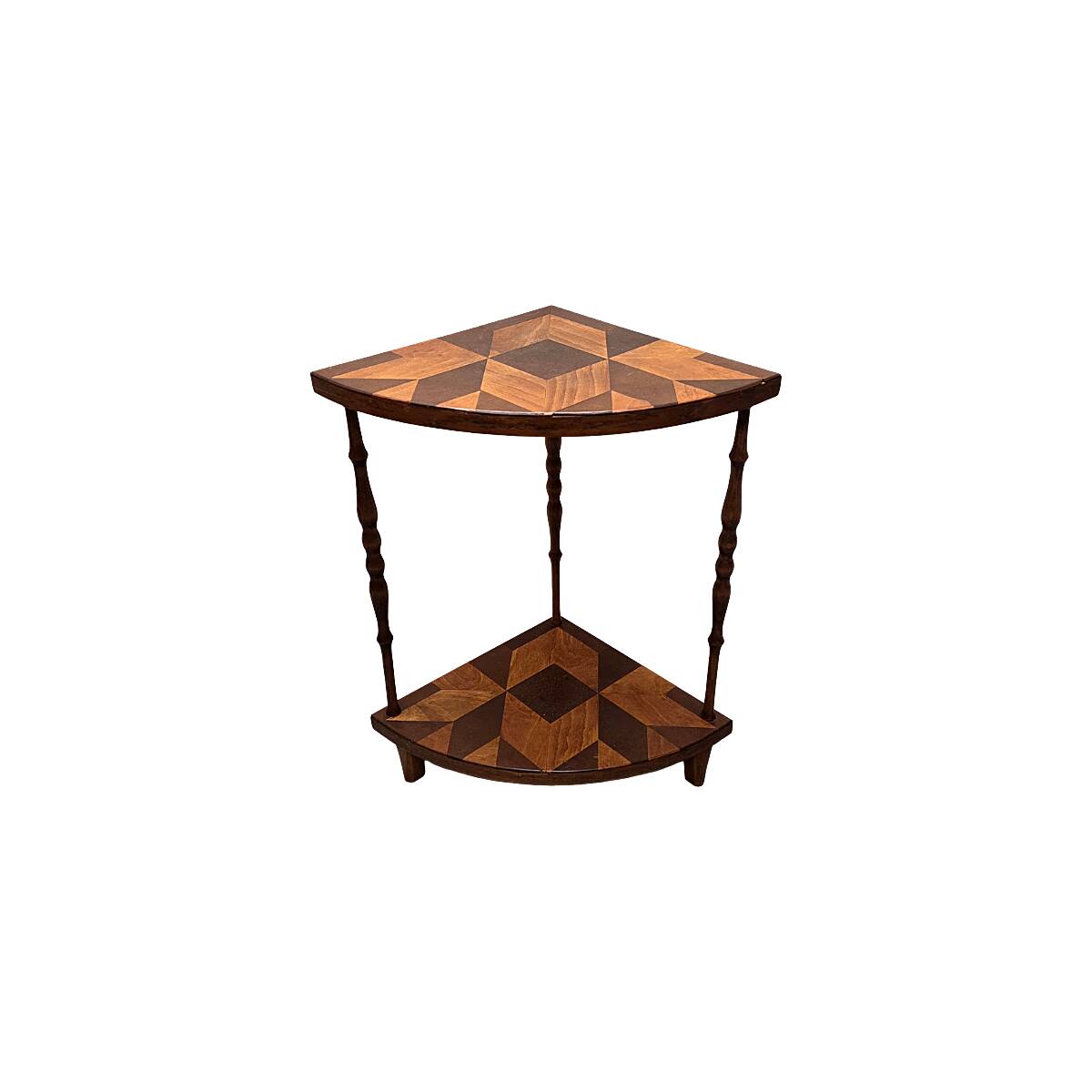 Table d'angle vintage française à étagères, années 1960