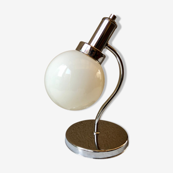 Lampe de chevet space âge 70 opaline & chrome