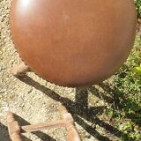 Paire de tabourets de bar, bois et simili cuir