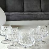 Lot 5 x Peill & Putzler Cognac Glasses. Mod. Granada. lead crystal