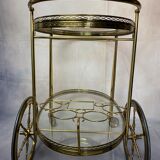 Dessert trolley rolling 1970 golden brass