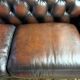 Brown tufted English Chesterfield leather sofa