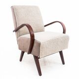 Art Deco beige boucle armchair, Czech Republic