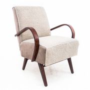 Fauteuil Art Déco beige bouclé, République tchèque