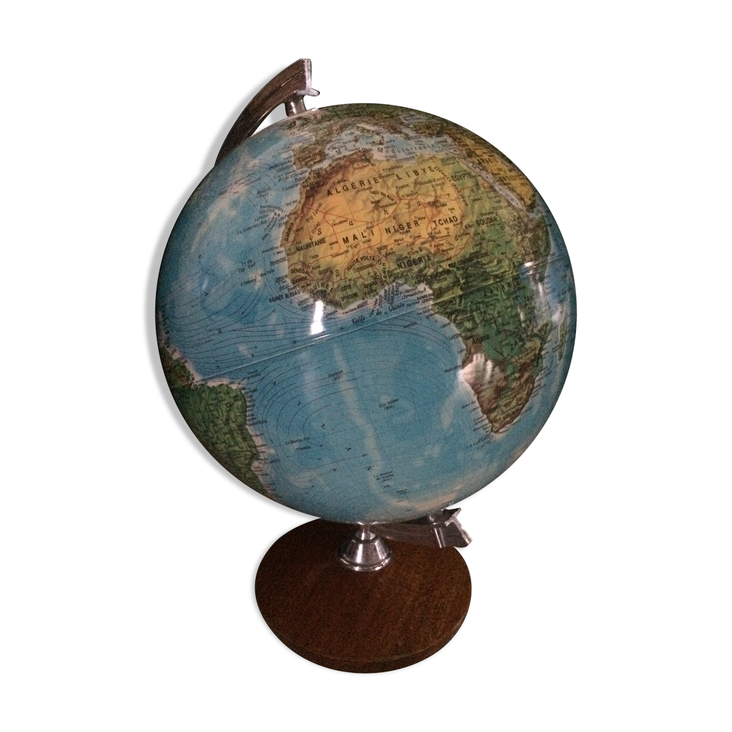 Wooden earth globe 70