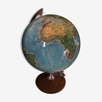 Globe terrestre 70 socle en bois