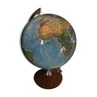Globe terrestre 70 socle en bois