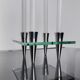 Square glass candleholder, 4 flames, denmark, 1970
