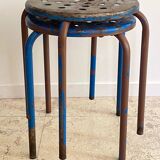 Industrial stool steel patina rusty steel vintage