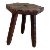 Tabouret tripode brutaliste