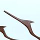 Scandinavian modernist sculpture cranes in teak.