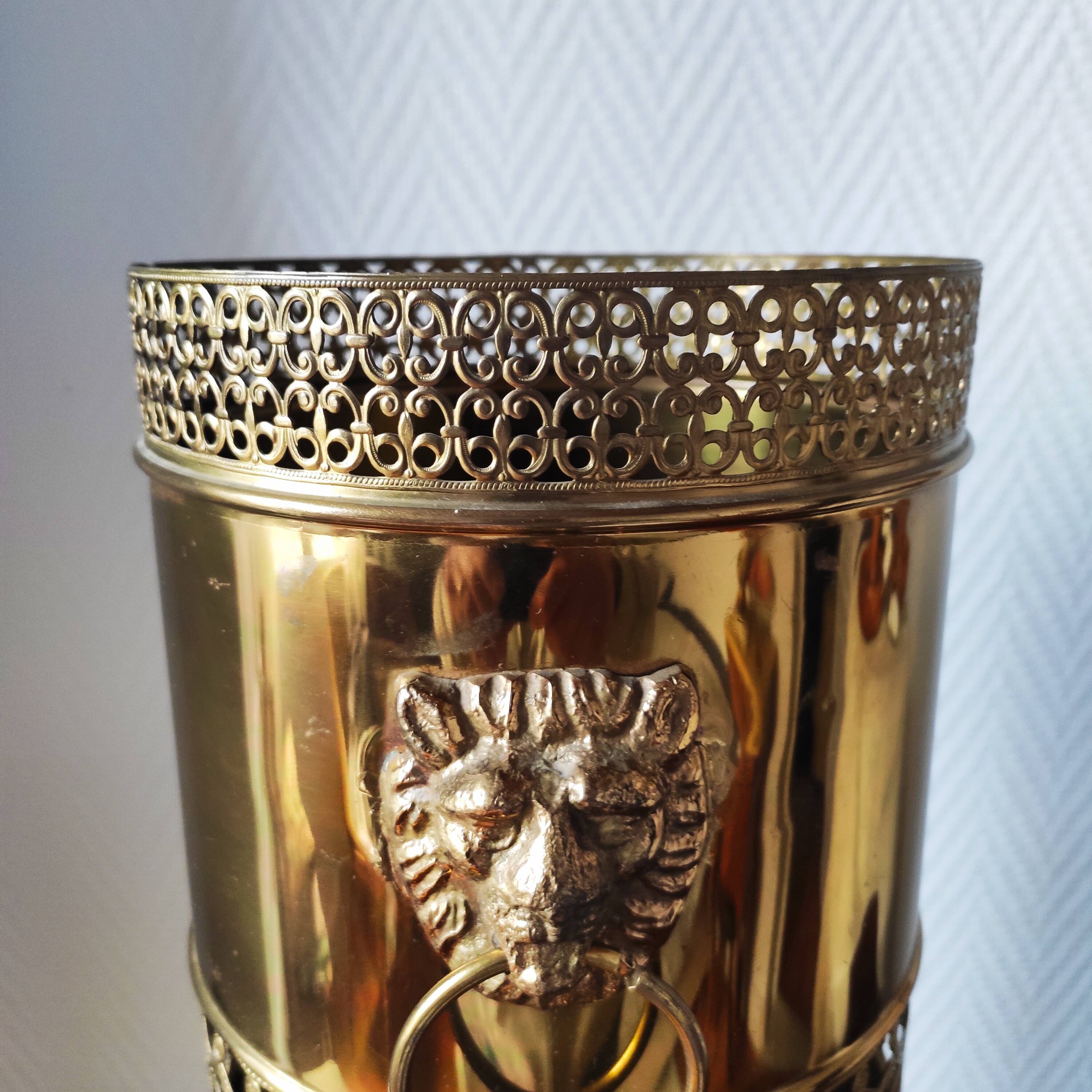 Vintage brass umbrella stand