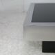 Coffee table in steel and black glass. France, circa 1970