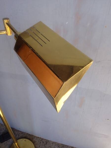 Reading light / articulated floor lamp ep 1970 golden brass