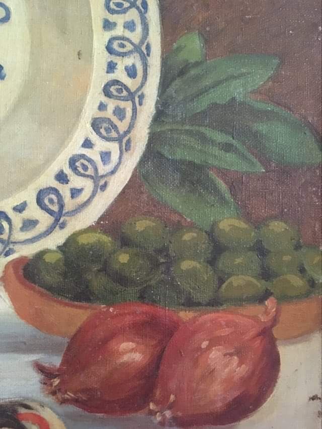Still life painting with game.