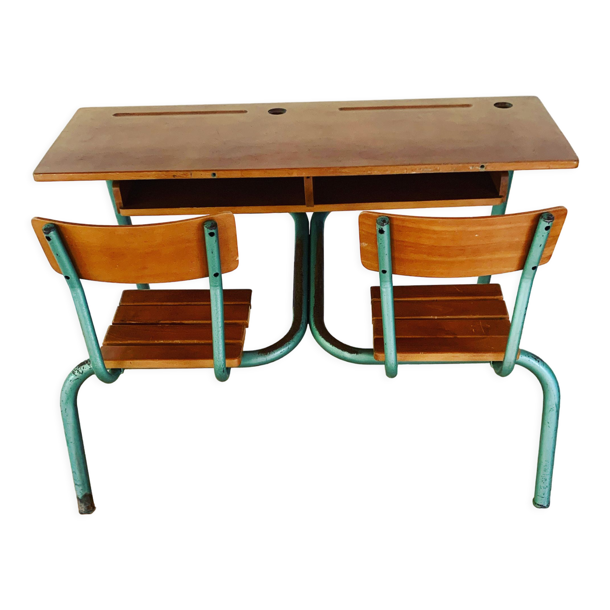 Double school desk from the 1950s
