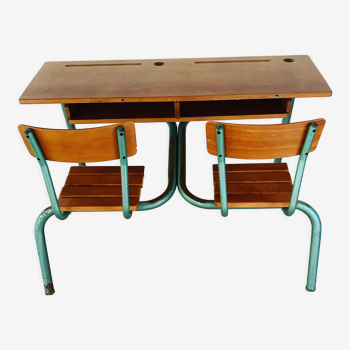 Double school desk from the 1950s