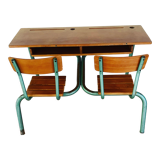 Double school desk from the 1950s