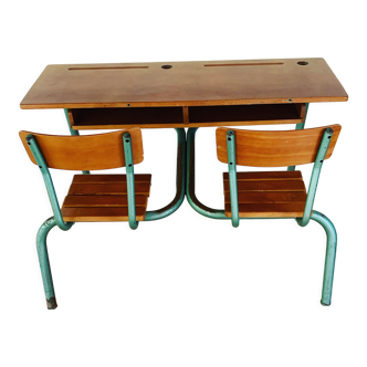 Double school desk from the 1950s