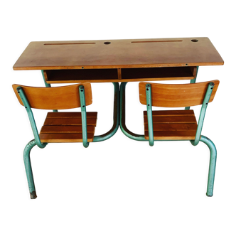 Double bureau d’écolier des années 50