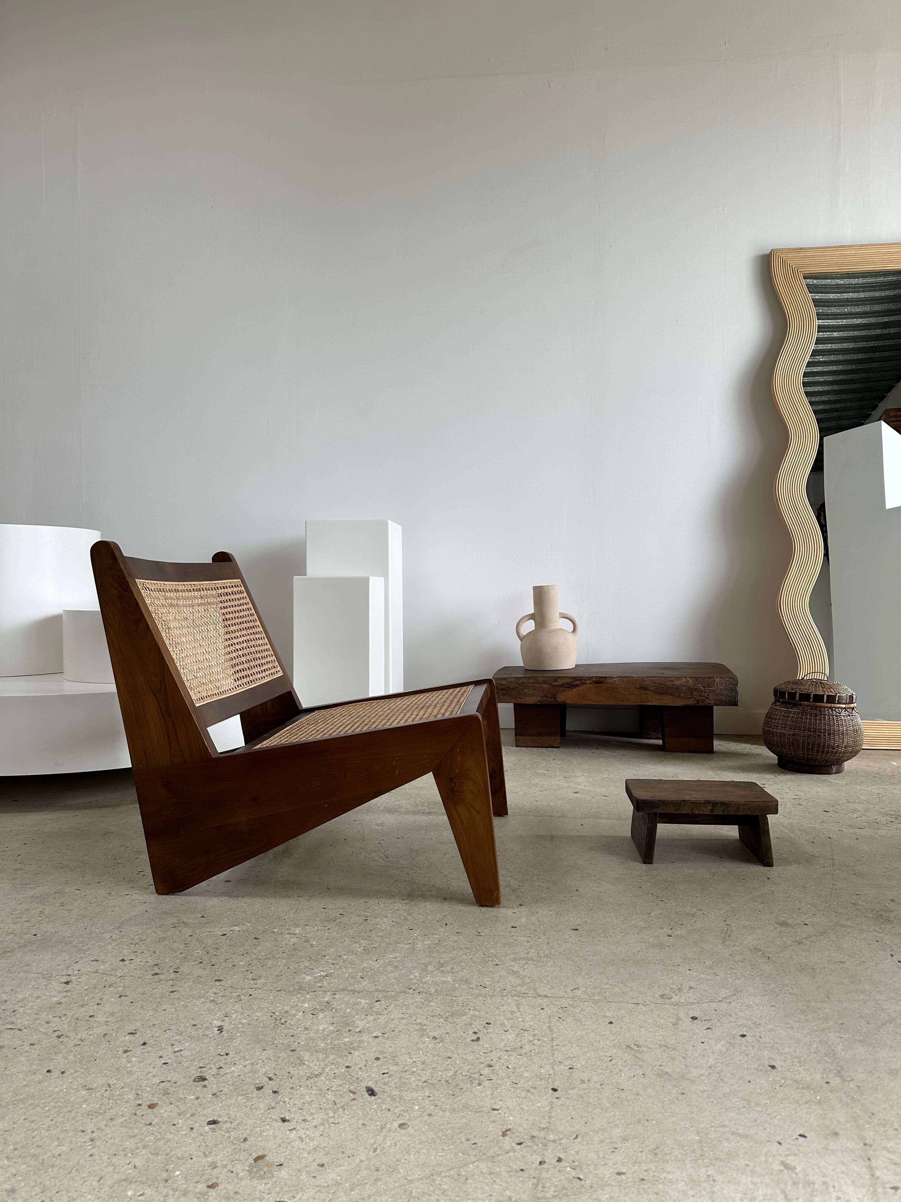 Asian solid wood quadripod brutalist coffee table H30 L81 l42