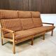 3-seater highback Capella sofa in oak by Illum Wikkelsø, Denmark 1960s
