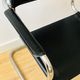 Pair of tubular armchairs in metal and leather Style Marcel Breuer