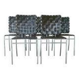 Leather and chrome dining chair