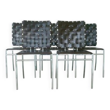 Leather and chrome dining chair