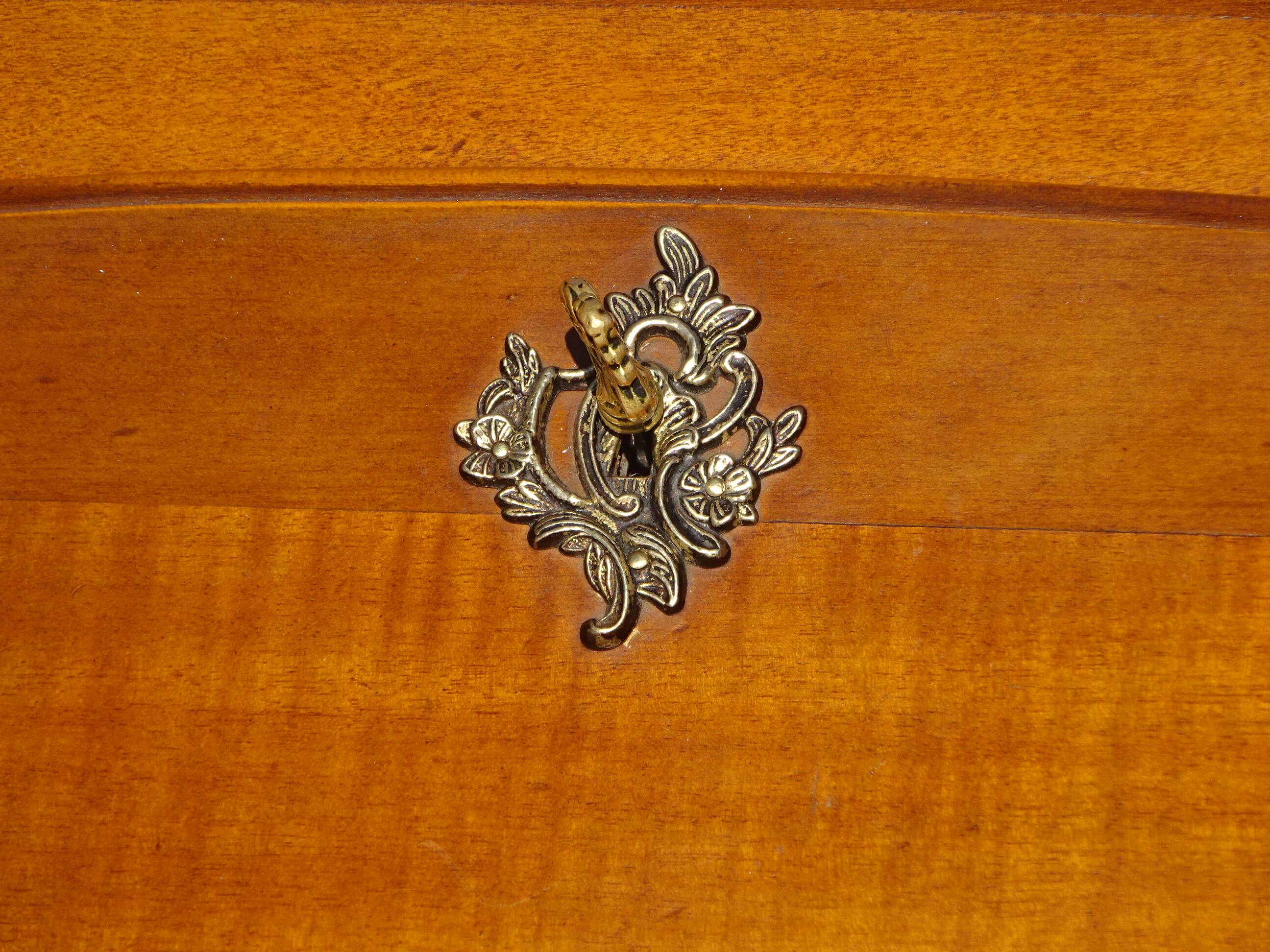 Secretary in solid cherry wood in Louis XV style.