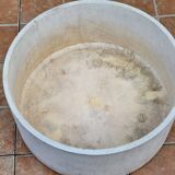 Large round container in composite material for garden, 53 cm in diameter and 25 cm in height