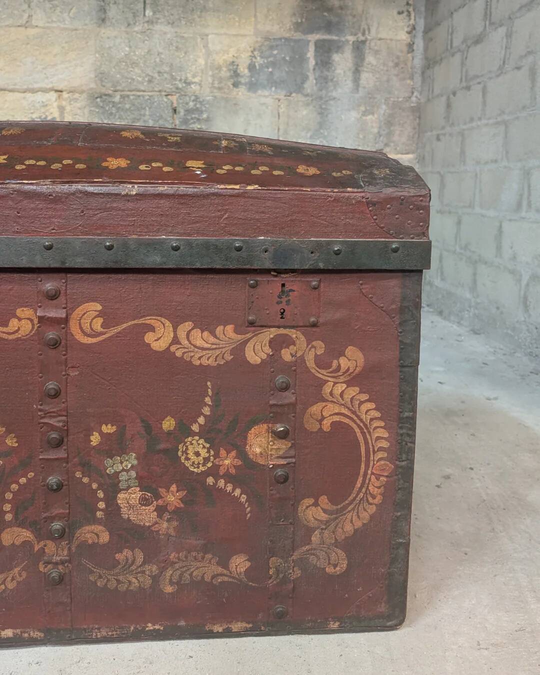Antique chest hand-painted