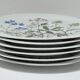 Six flat plates porcelain Bernardaud Limoges model Alcée floral decoration