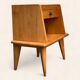 Solid oak compass feet bedside table 1950
