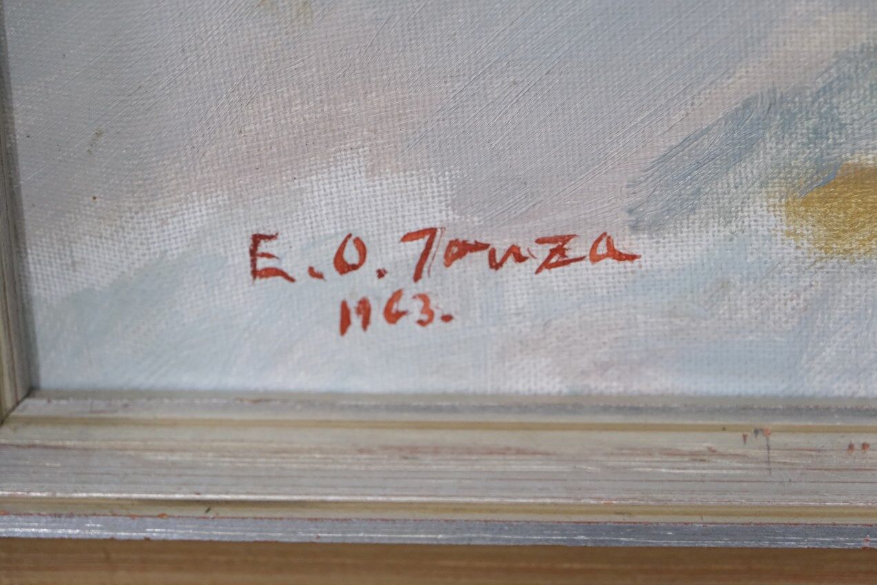 Scandinavian  Modern Painting, 1963, Oil on Canvas, Framed