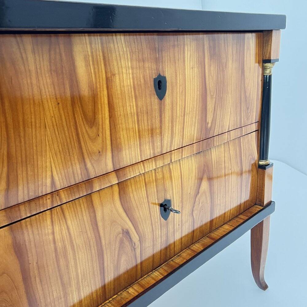 Biedermeier Chest of Drawers in Ebonized & Gilded Cherry Wood, Franconia, 1820s