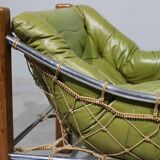 Leather Armchair and Ottoman by Jean Gillon