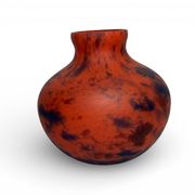 Art Deco, marbled glass round vase by Delatte Nancy circa 1930