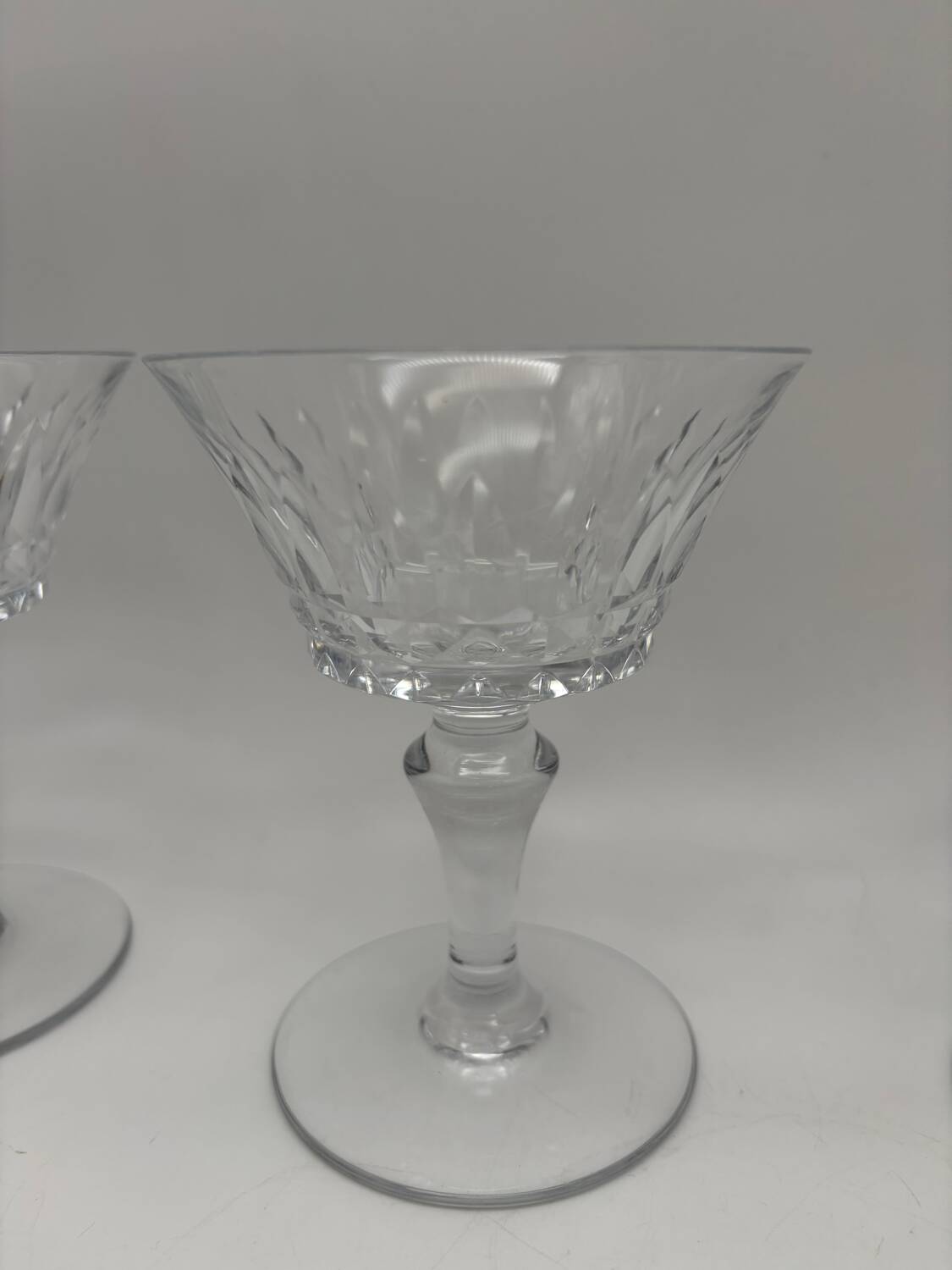 10 crystal champagne glasses, Baccarat, Picadilly model, France