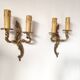 Pair of 19th century Louis XV style gilt bronze wall lights with 2 branches