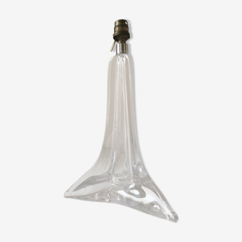 Pied de lampe moderniste en cristal incolore  Cristalleries Saint-Louis  vers 1970