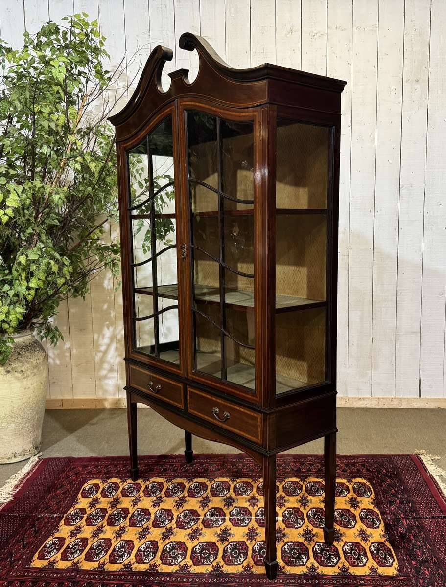 Vitrine anglaise en acajou fin XIXème