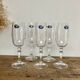 5 small Bohemian crystal flutes