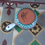 Pan Robert Picault-Vallauris geometric decoration green and brown