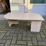 Vintage travertine teardrop coffee table